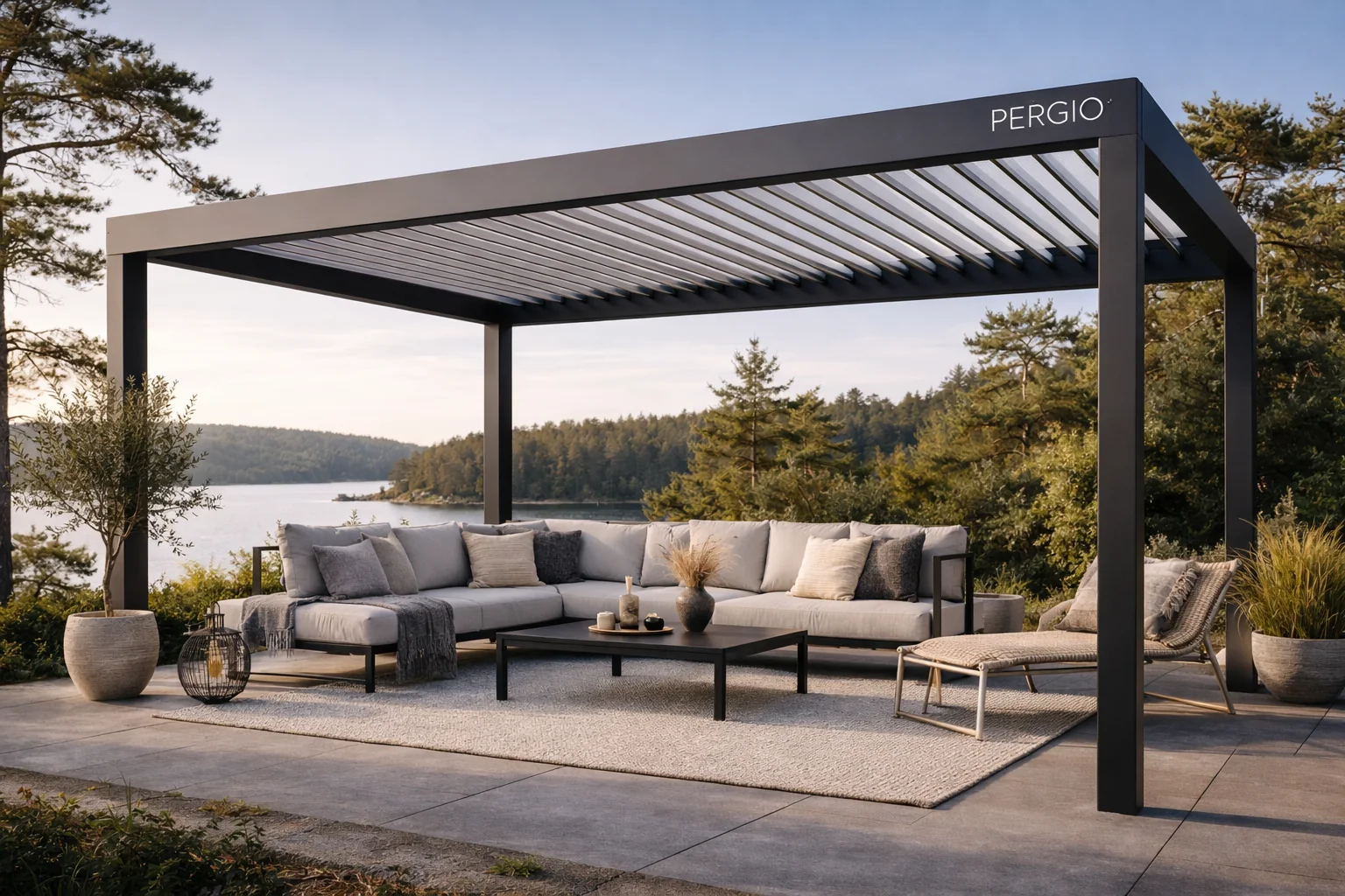 Pergio pergola för restaurang och uteservering